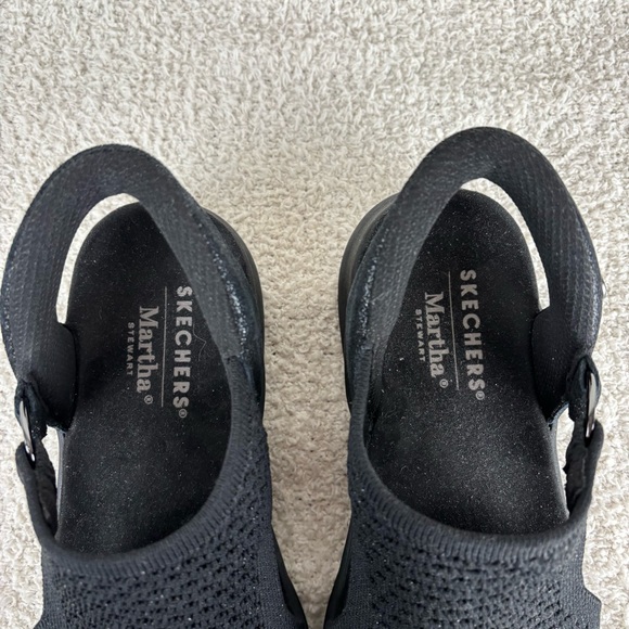 Skechers Martha Stewart's Sandal 8.5 Black Star Dust Arch Fit 2.0 Slip In Casual - Picture 9 of 16